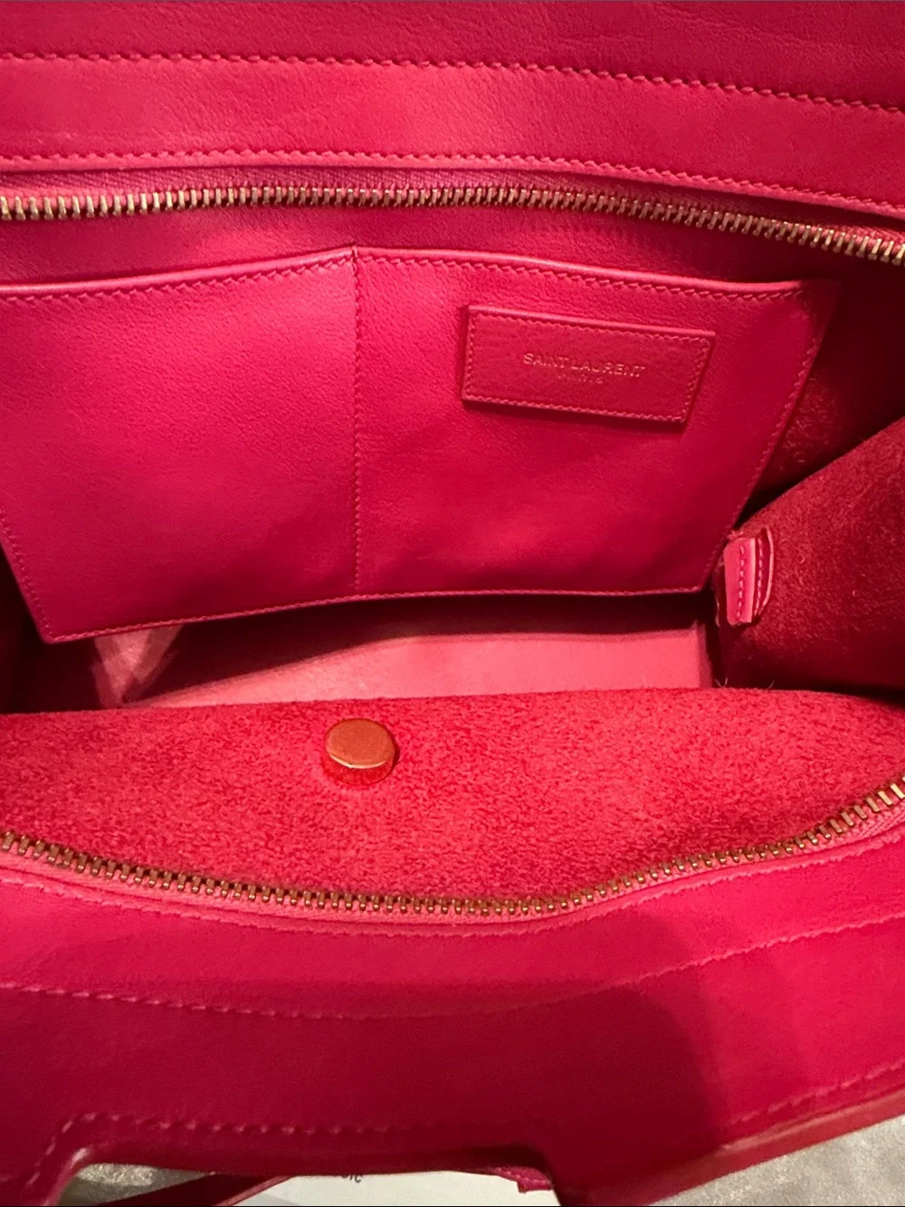 Yves Saint Laurent Pink Calfskin Leather Cabas ChYc Crossbody Bag - Picture 8 of 10